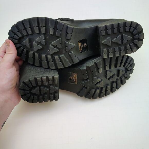 Vintage SODA Chunky Black Platform Block Heels Y2K Academia Whimsygoth 11M - Picture 8 of 9